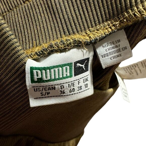 Puma Ribbed Gold Workout Athletic Leggings Tights Size S - Picture 9 of 9